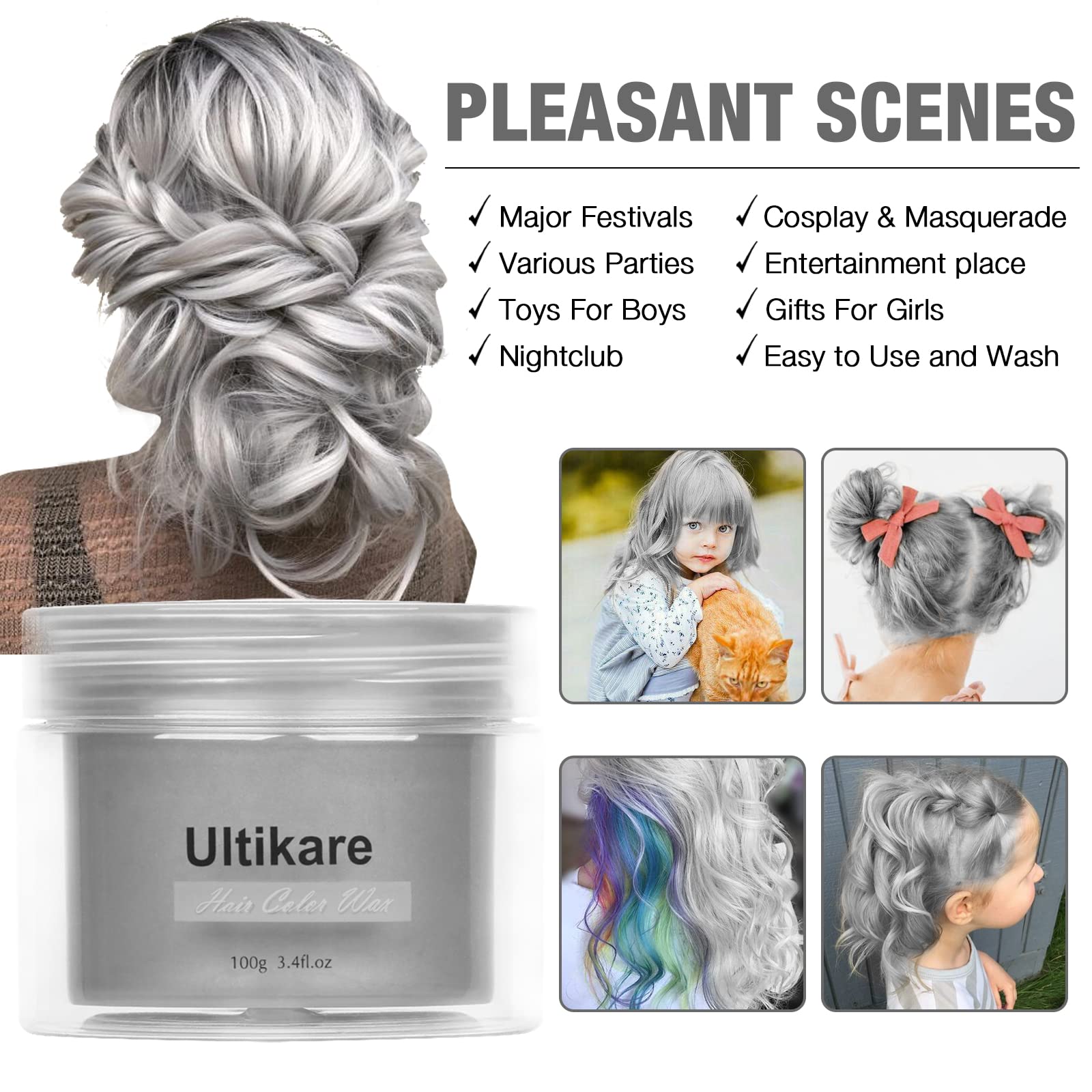 Application facile d'Ultikare gris — coiffure créative et temporaire