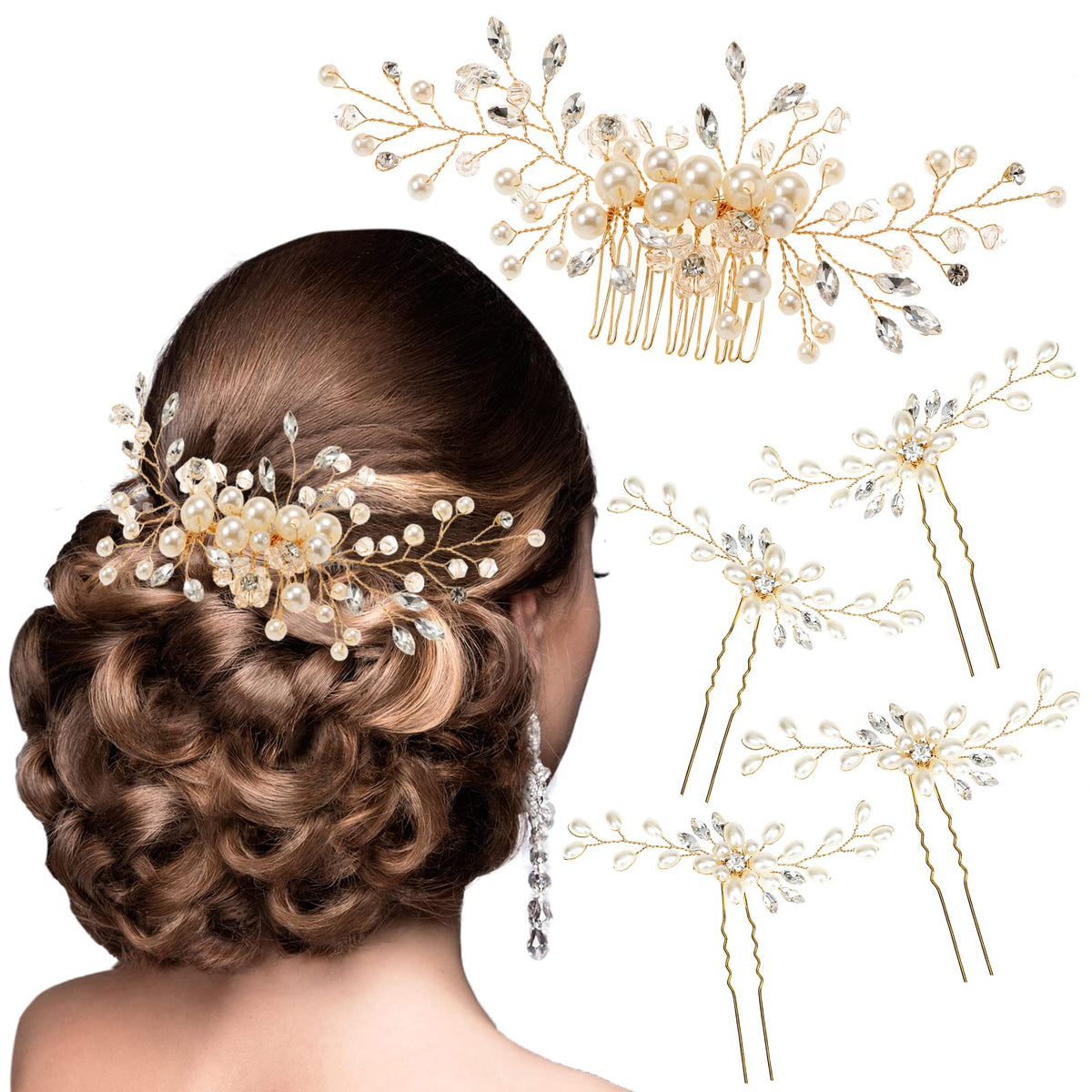 Peigne de mariage Ultimute avec perles et cristaux pour un éclat élégant.