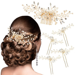 Peigne de mariage Ultimute avec perles et cristaux pour un éclat élégant.