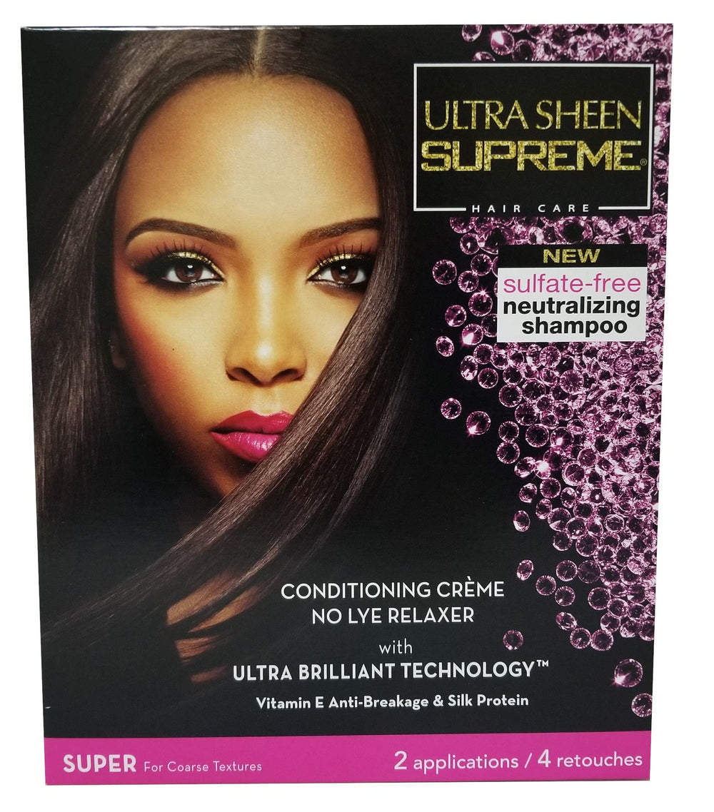 Ultra Sheen Supreme Défrisant Crème: application facile pour cheveux grossiers.