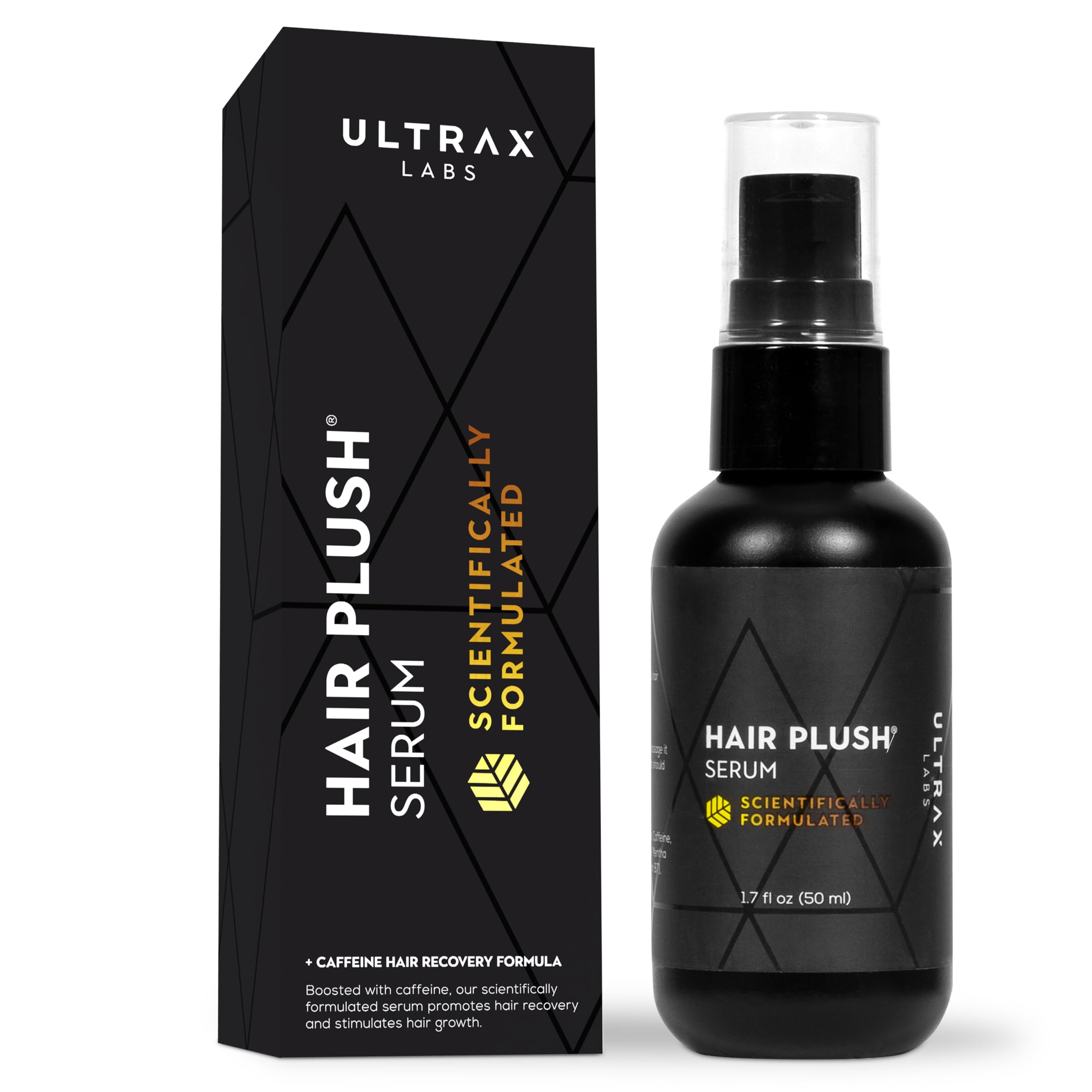 Sérum Ultrax Hair Plush – bouteille 50 ml, favorise la repousse potentielle des cheveux.