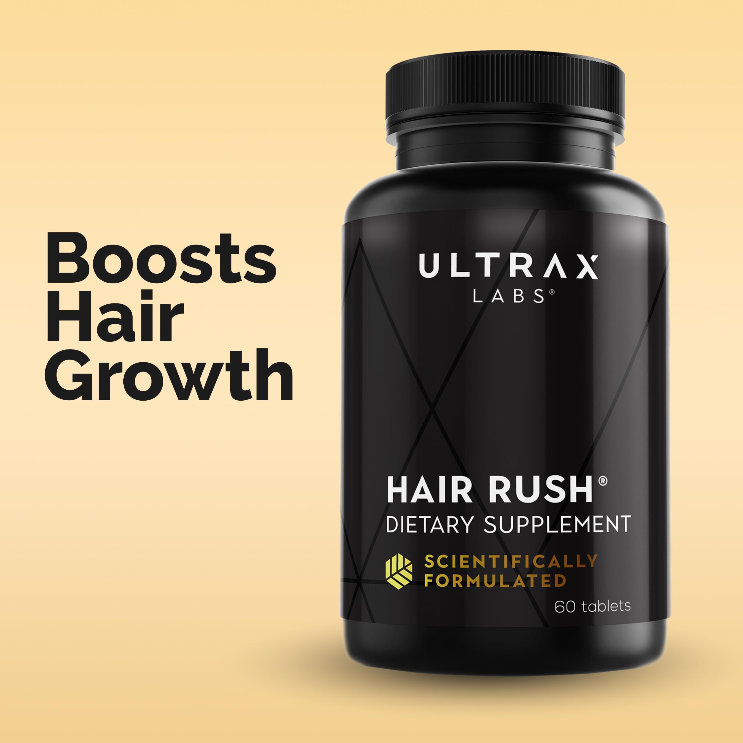 Hair Rush Ultrax Labs, vitamine B6 et magnésium, nutriments essentiels pour la chevelure.