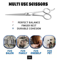 UM Supplies ciseaux barbier 7,5 – tension reglable pour une coupe précise.