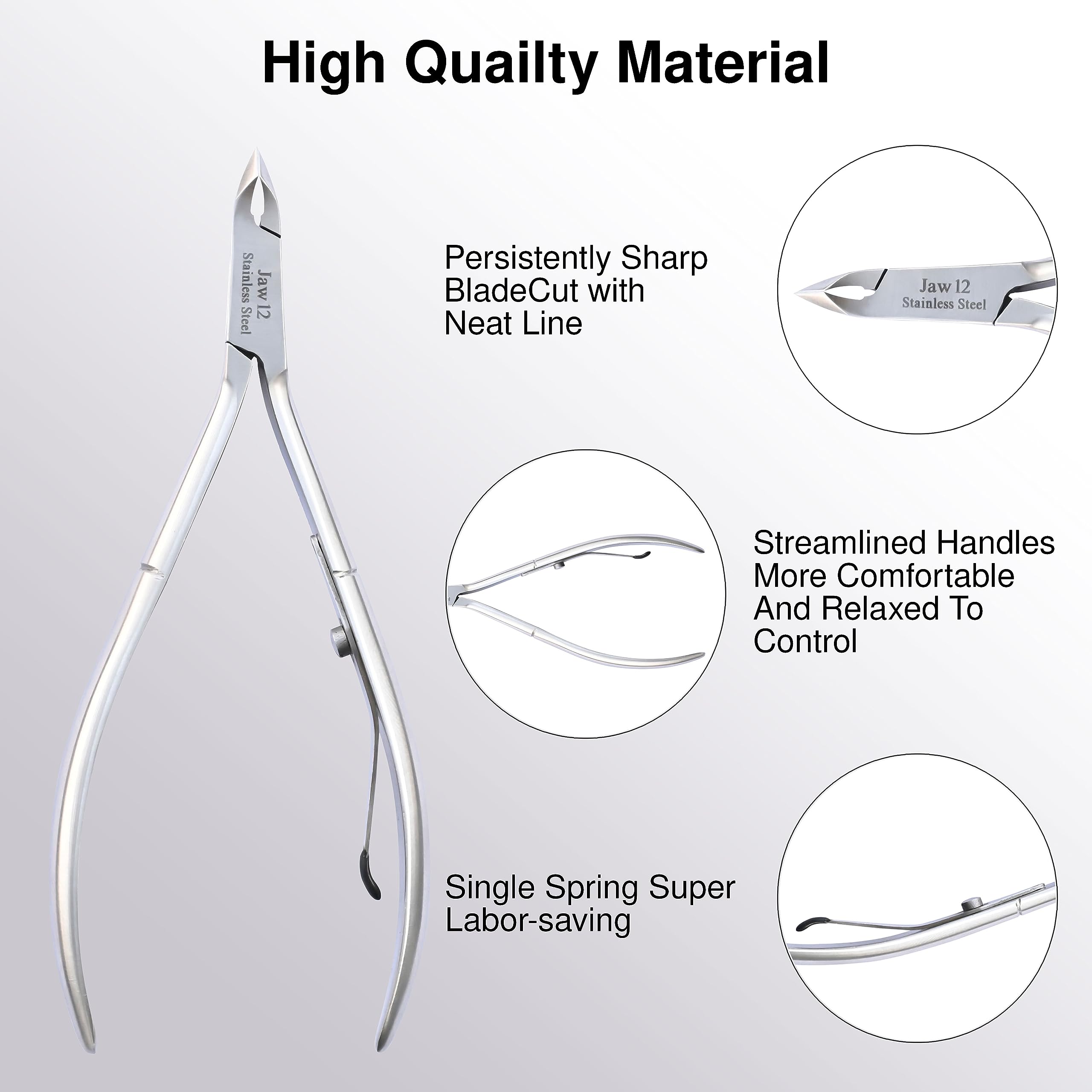 UM Supplies Tonde-cuticules – lame en acier inoxydable, stérilisable et durable.
