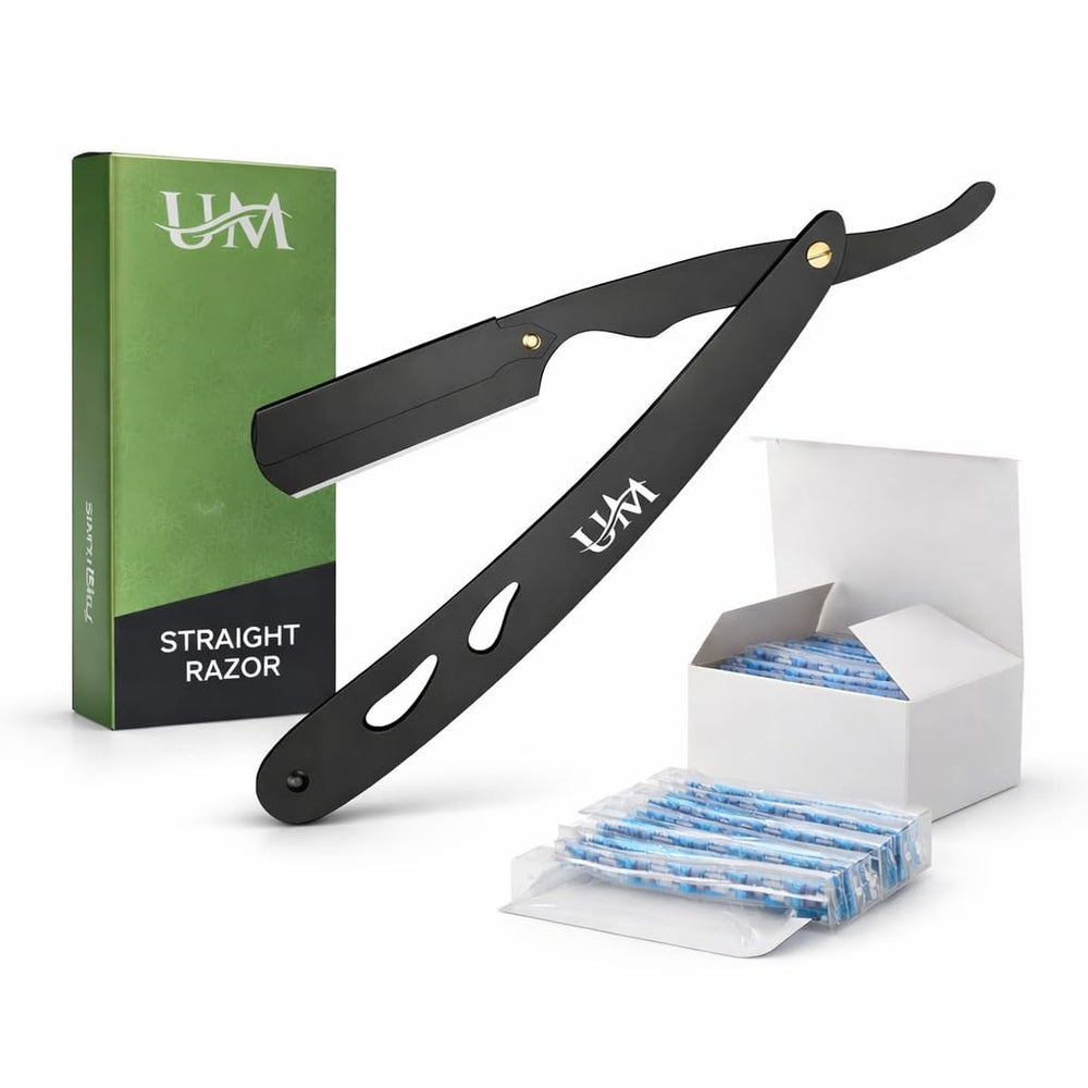 UM Supplies rasoir droit poignée ergonomique pour un contrôle précis.