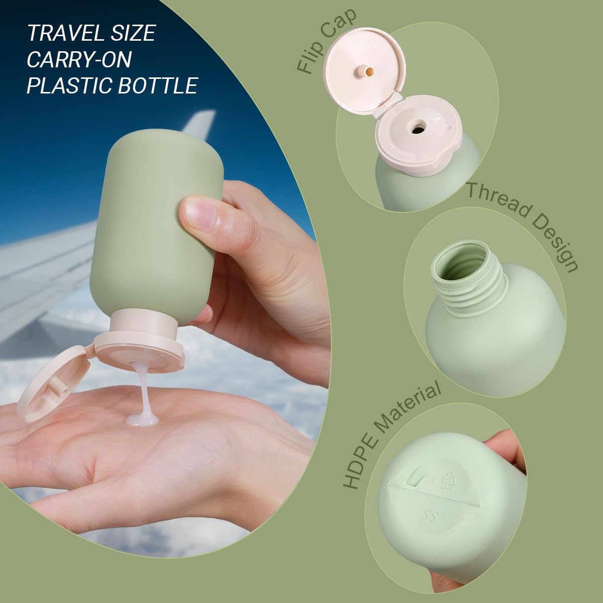 UMETASS matériaux PP et HDPE durables, bouteilles légères et pratiques.