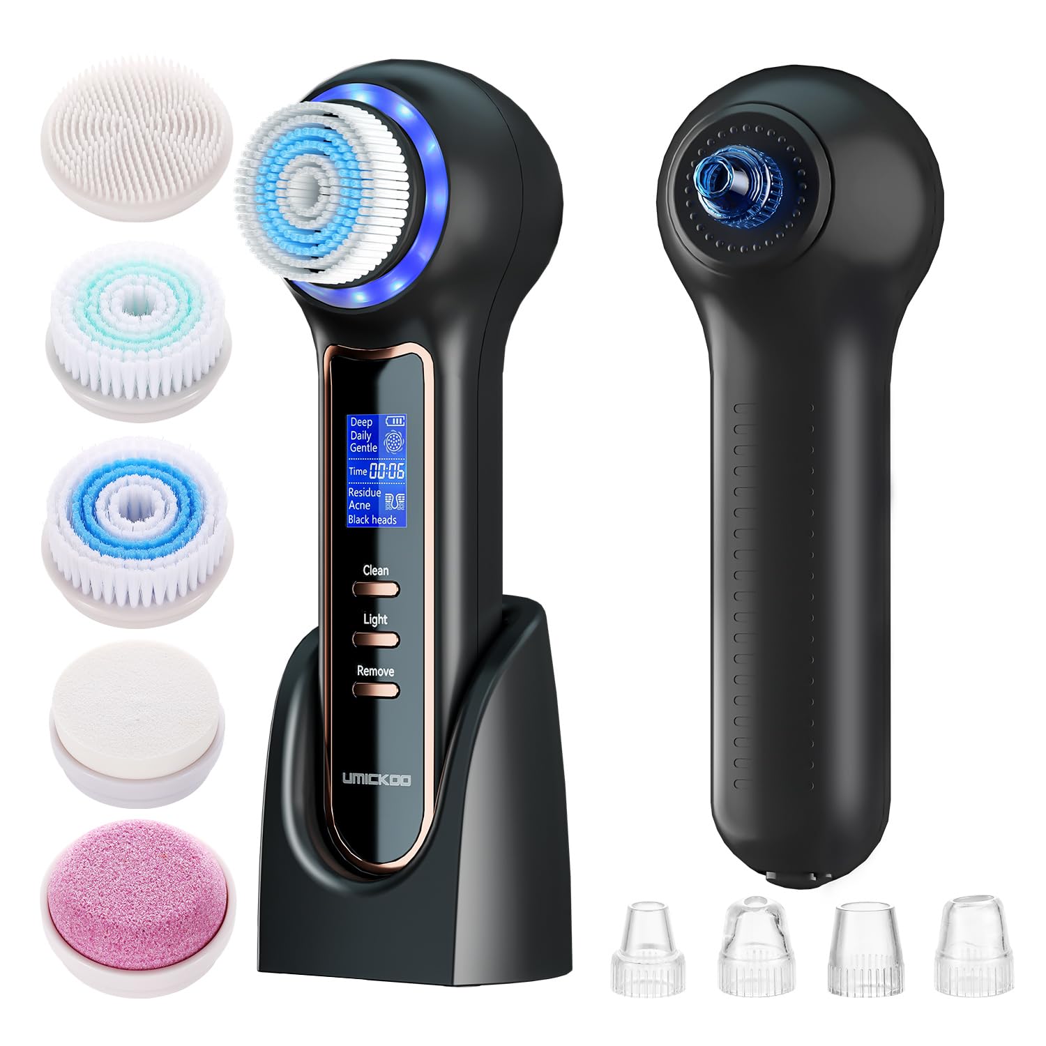 Umickoo brosse visage électrique avec écran LCD pour un nettoyage contrôlé
