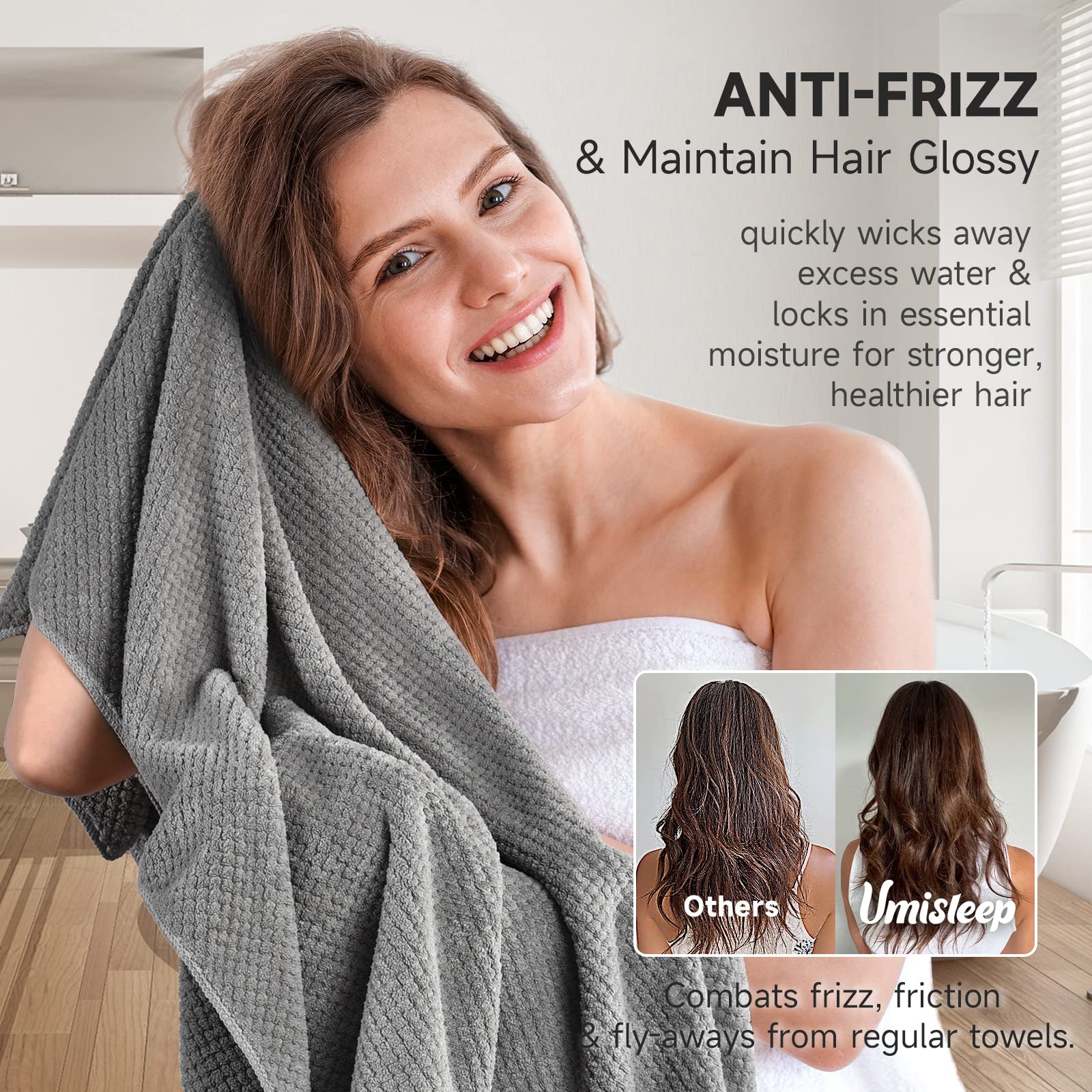 Umisleep turban anti-frisottis pour cheveux lisses et brillants
