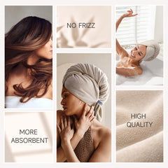 Umisleep serviette cheveux microfibre avec bande élastique large