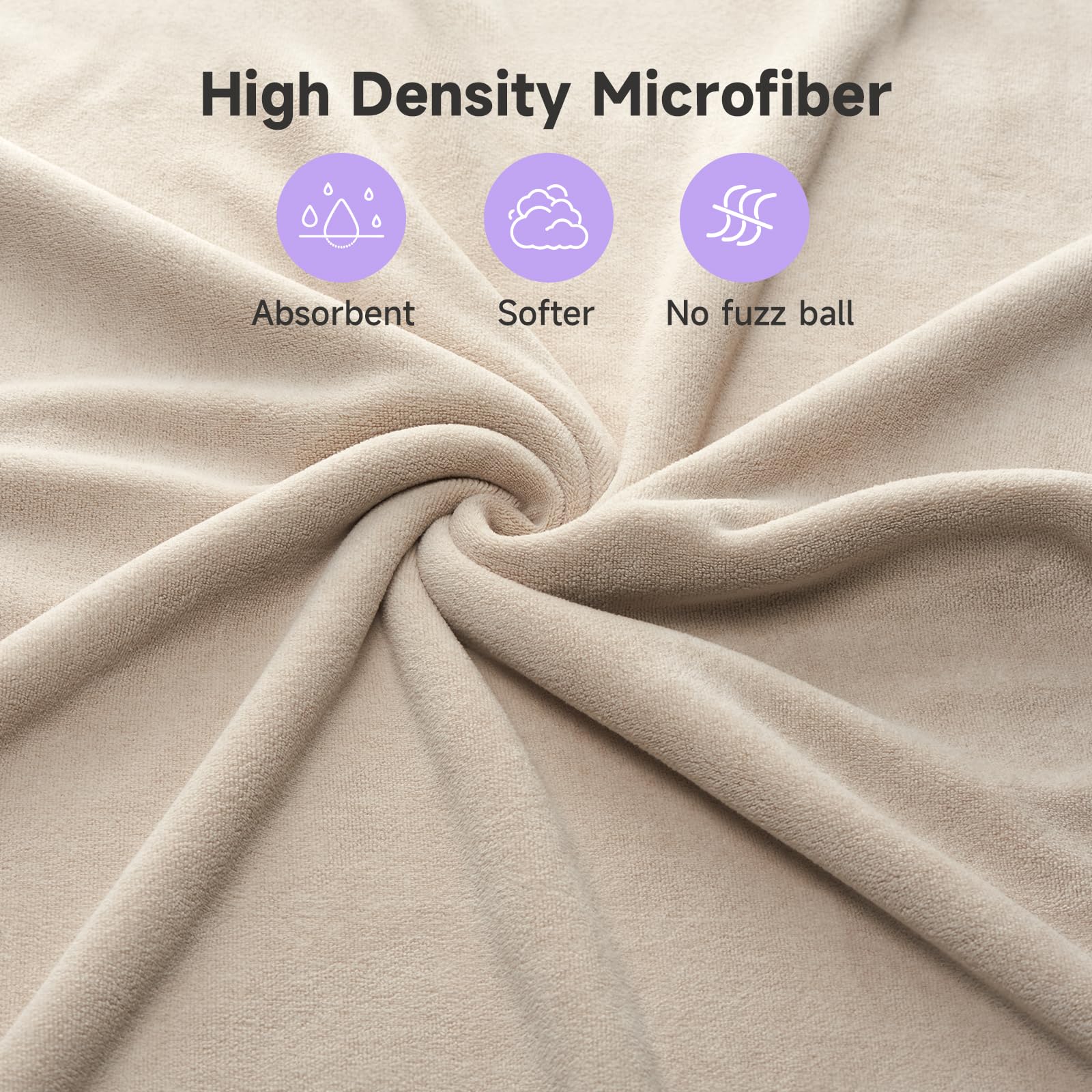 Umisleep serviette microfibre sans peluches pour cheveux