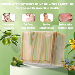 Umpeimvon savon huile d'olive nature morceau pratique pour voyage et toilette.
