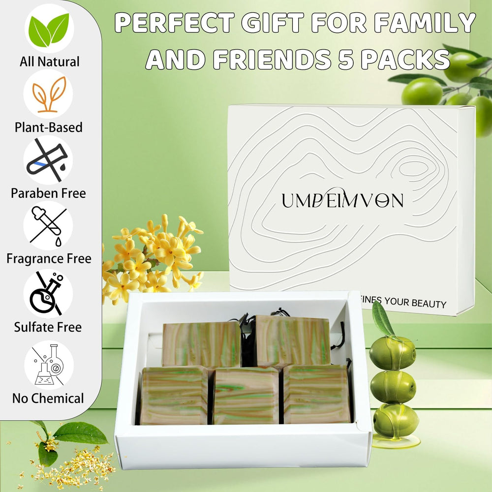 Umpeimvon savon huile d'olive nature hydratation longue durée pour peau sensible.