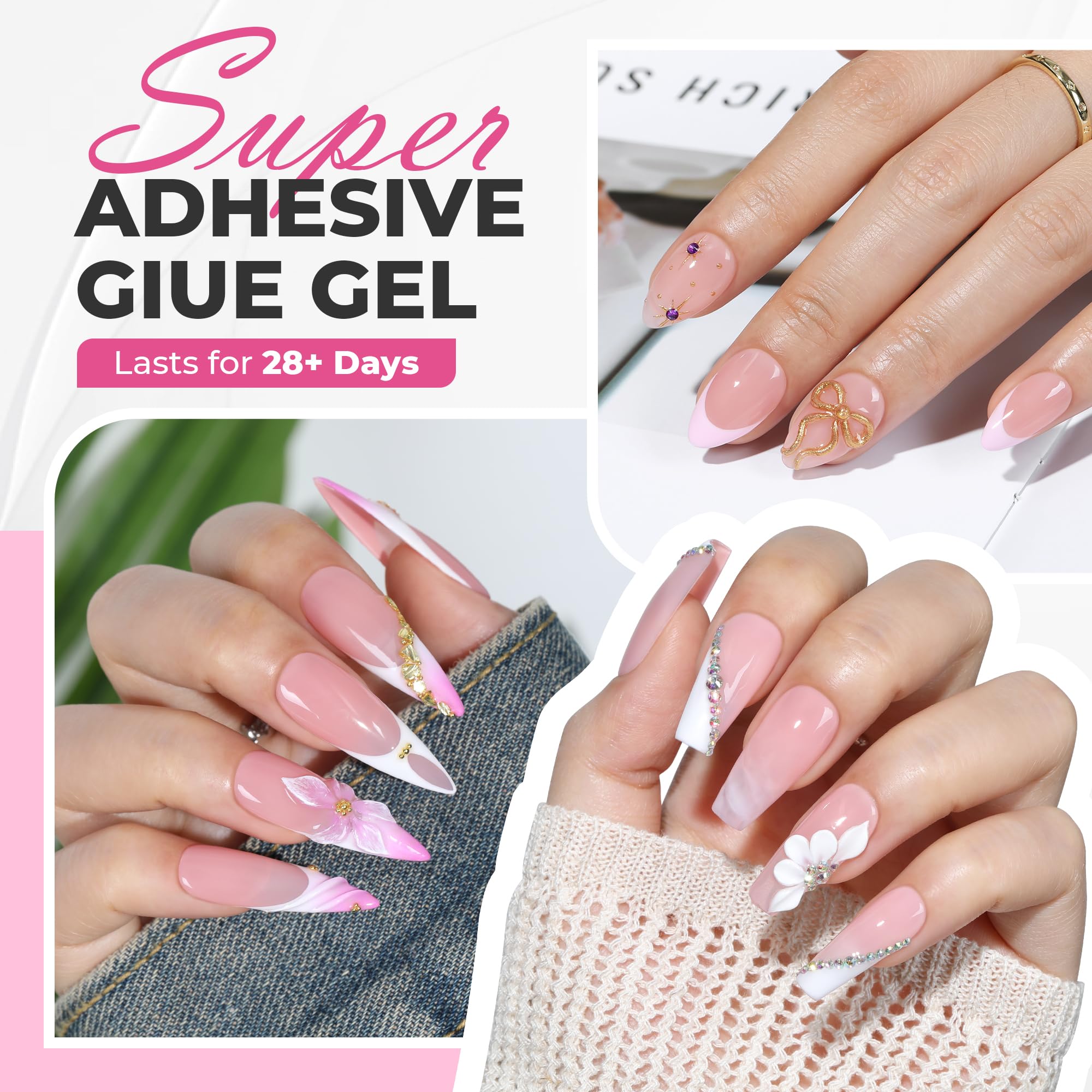 Adhésion forte pendant 28+ jours avec UNA GELLA pour des ongles propres.