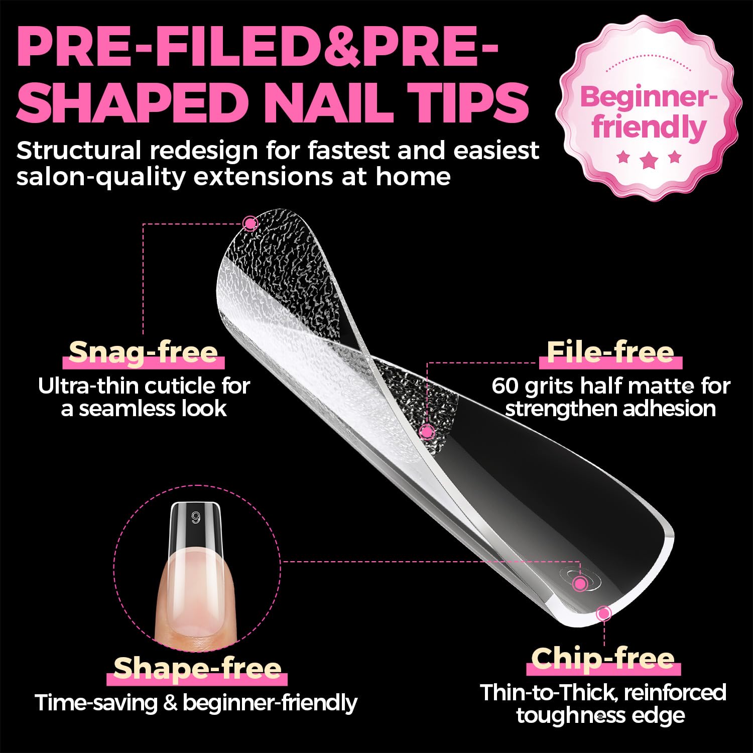 Application rapide des ongles UNA GELLA press-on.