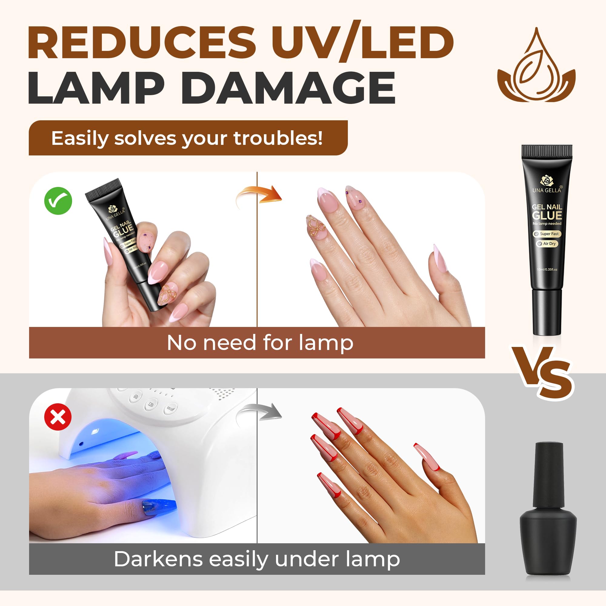 UNA GELLA, compatible avec ongles en gel et extensions