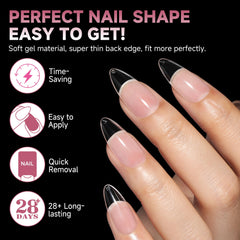 UNA GELLA embouts gel amande pointe résistante, meilleure solidité pour les extensions.