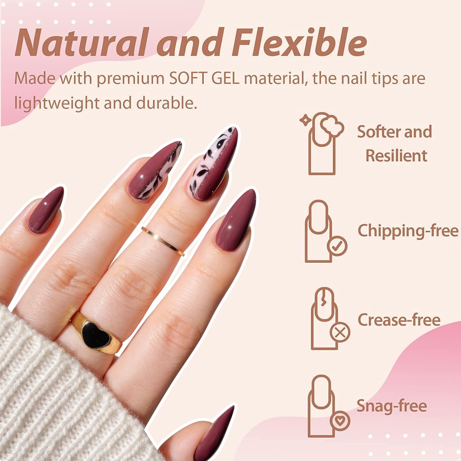 UNA GELLA embouts gel amande utilisation quotidienne, parfait pour maison.