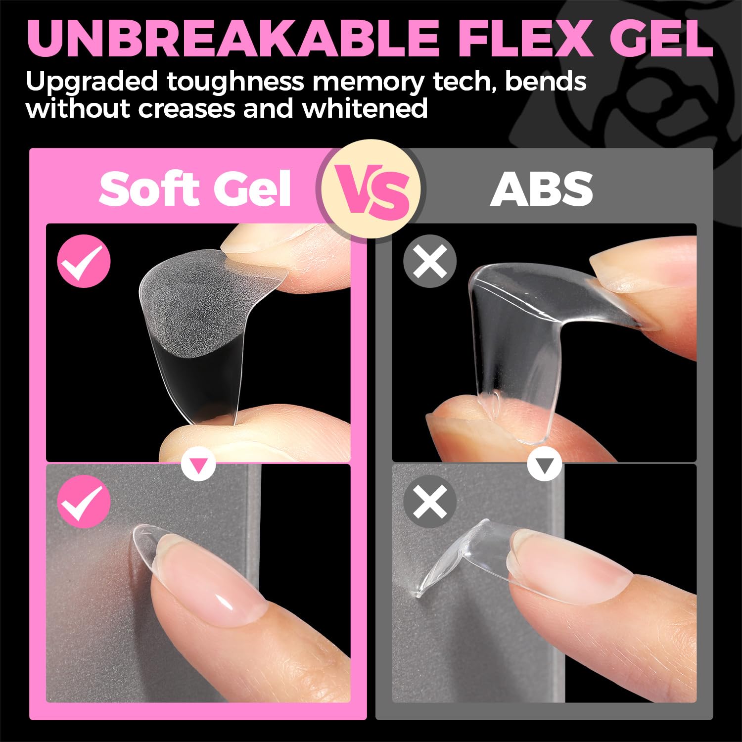 Finition matte des embouts gel oval UNA GELLA pour un rendu durable.