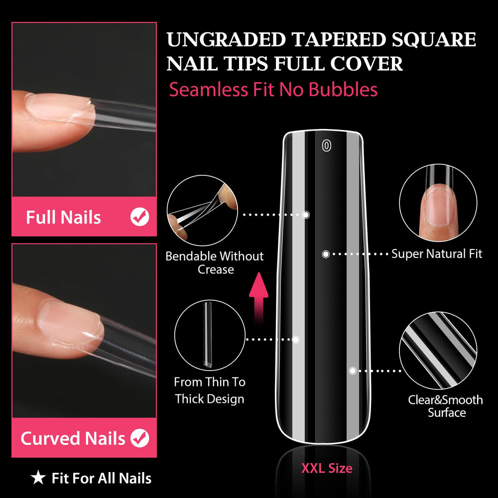 UNA GELLA embouts ongles carres absence de trace.