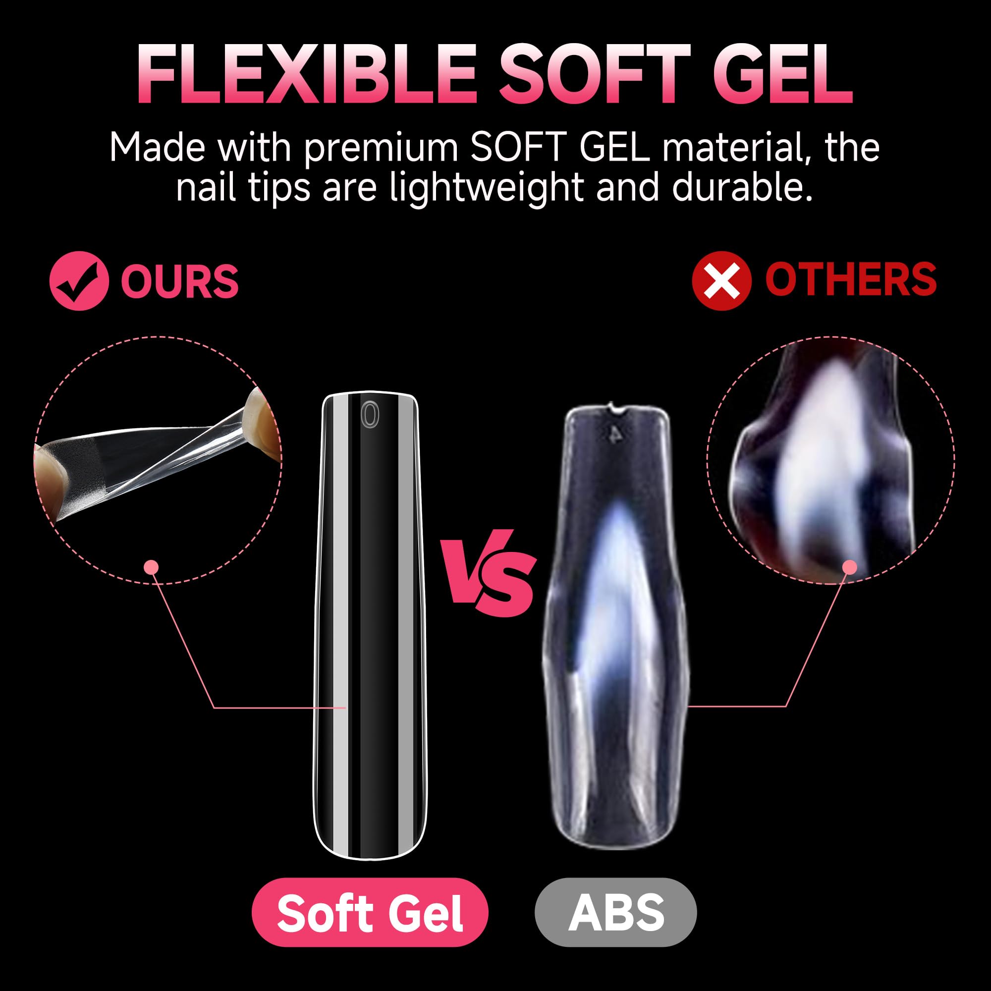 UNA GELLA embouts ongles carres adhesion sans bulles.