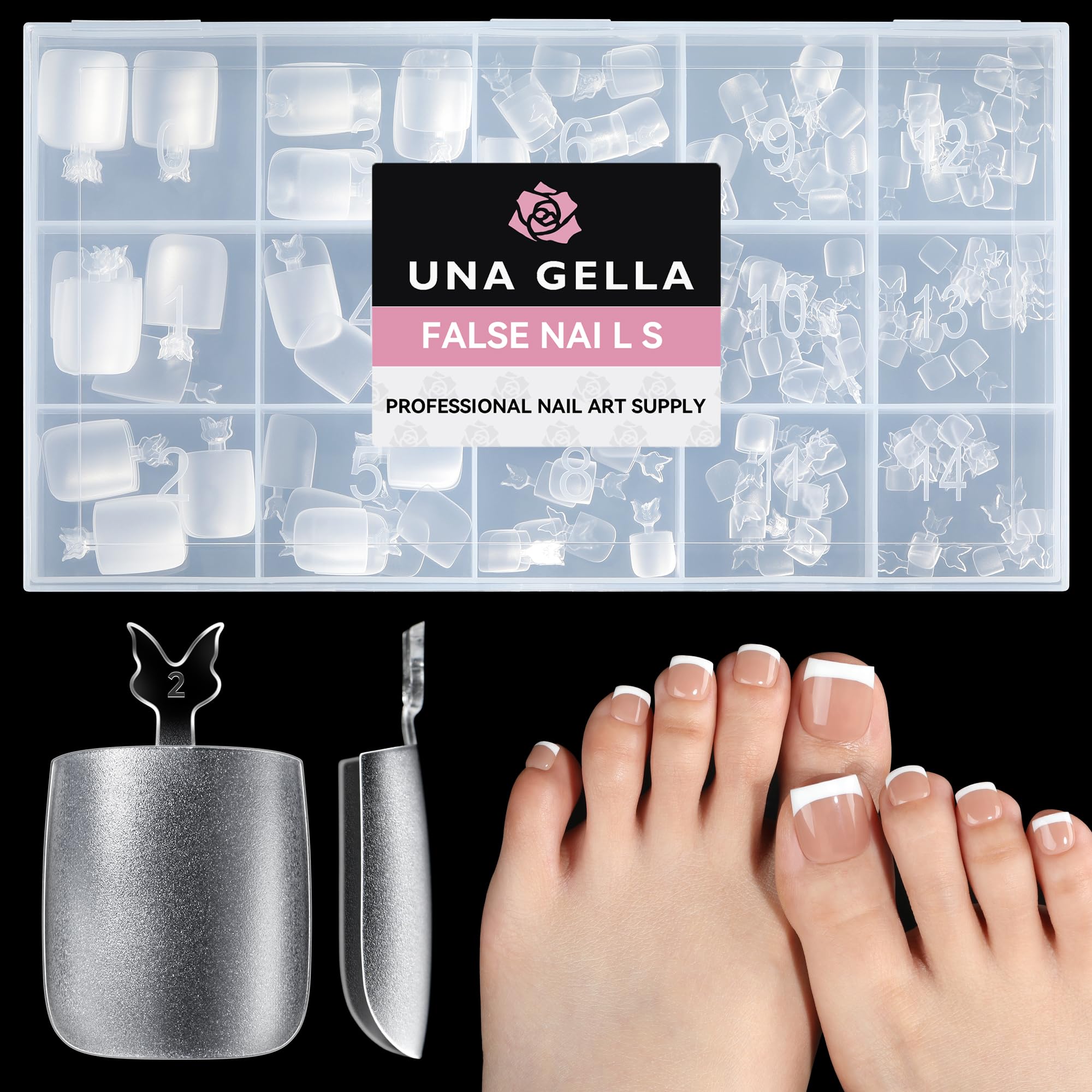 UNA GELLA embouts ongles orteil plein couvert pour une finition nette et durable.