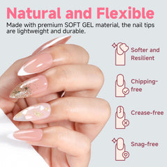 UNA GELLA embouts stiletto gel flexibles offrant un ajustement sûr et sans plis.