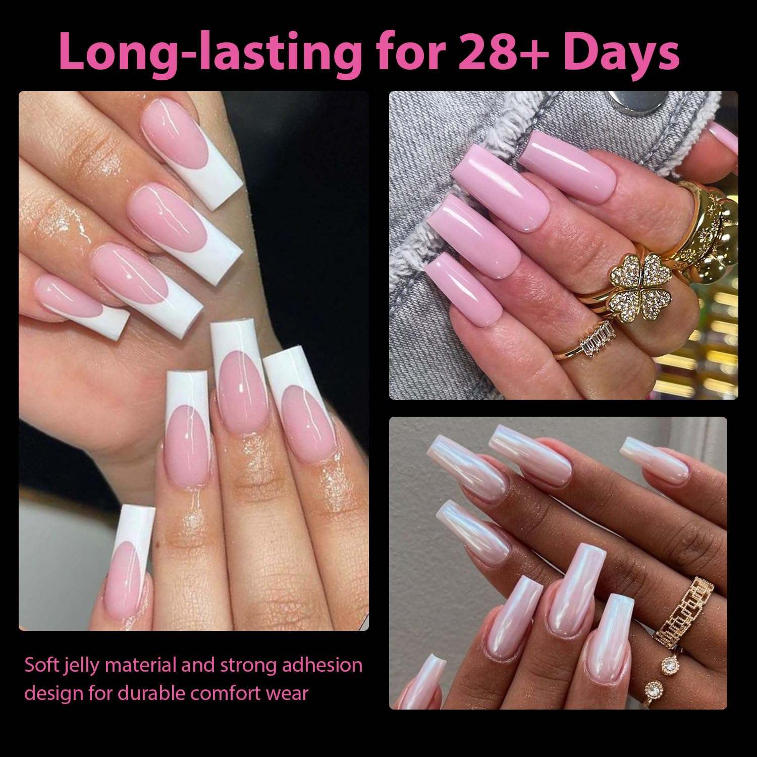 Vue d’ensemble des 12 tailles UNA GELLA pour chaque ongle.