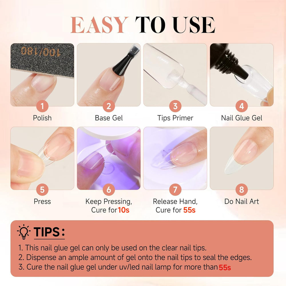 Kit UNA GELLA 40 g x2, solution prête pour extensions et faux ongles.