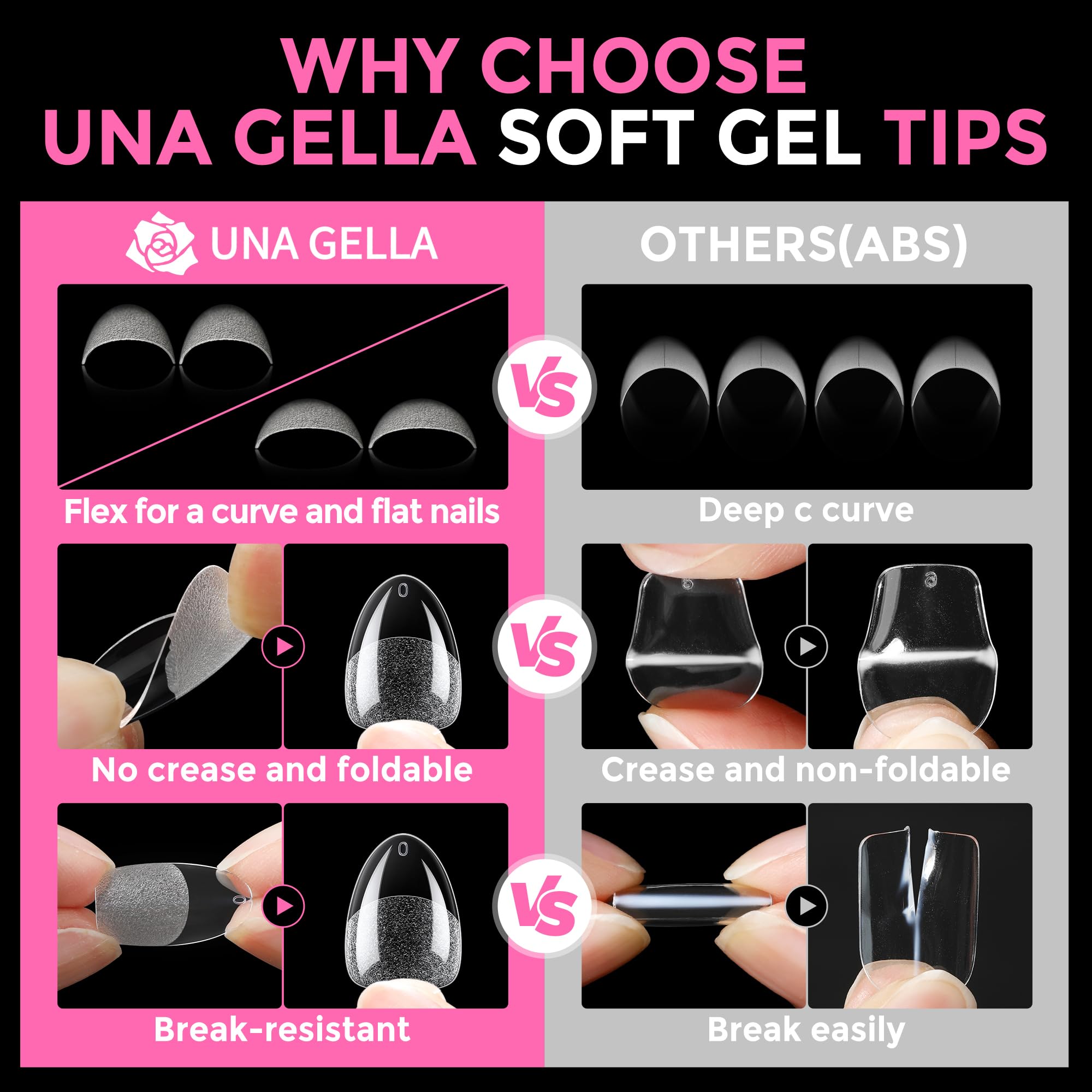 UNA GELLA étui pratique, rangement clair et organisé pour les faux ongles.