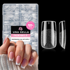 UNA GELLA extensions ongles carré courte pré-étachées pour une extension naturelle et facile.