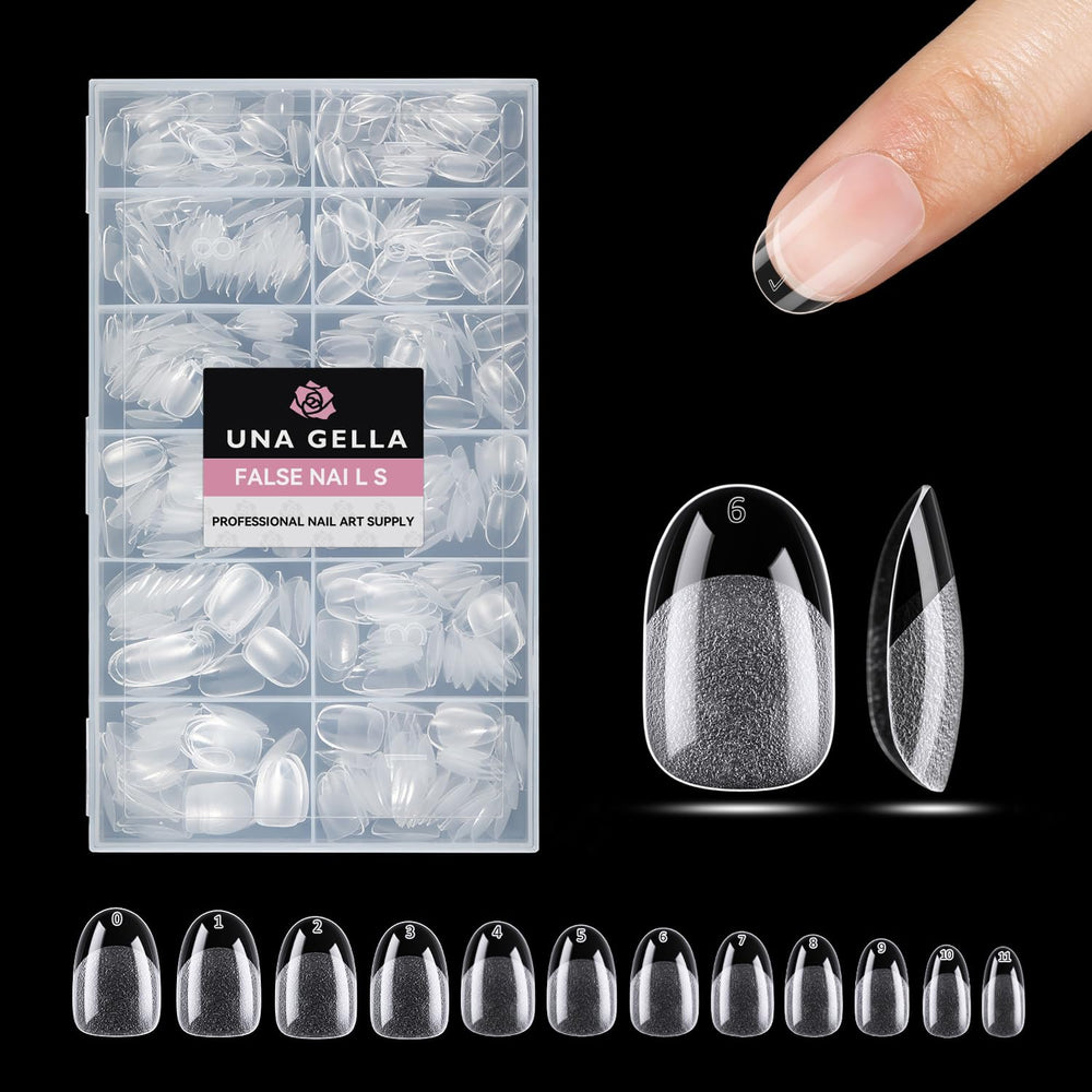 UNA GELLA embouts ongulaires ovales transparents, allure naturelle et tenue durable