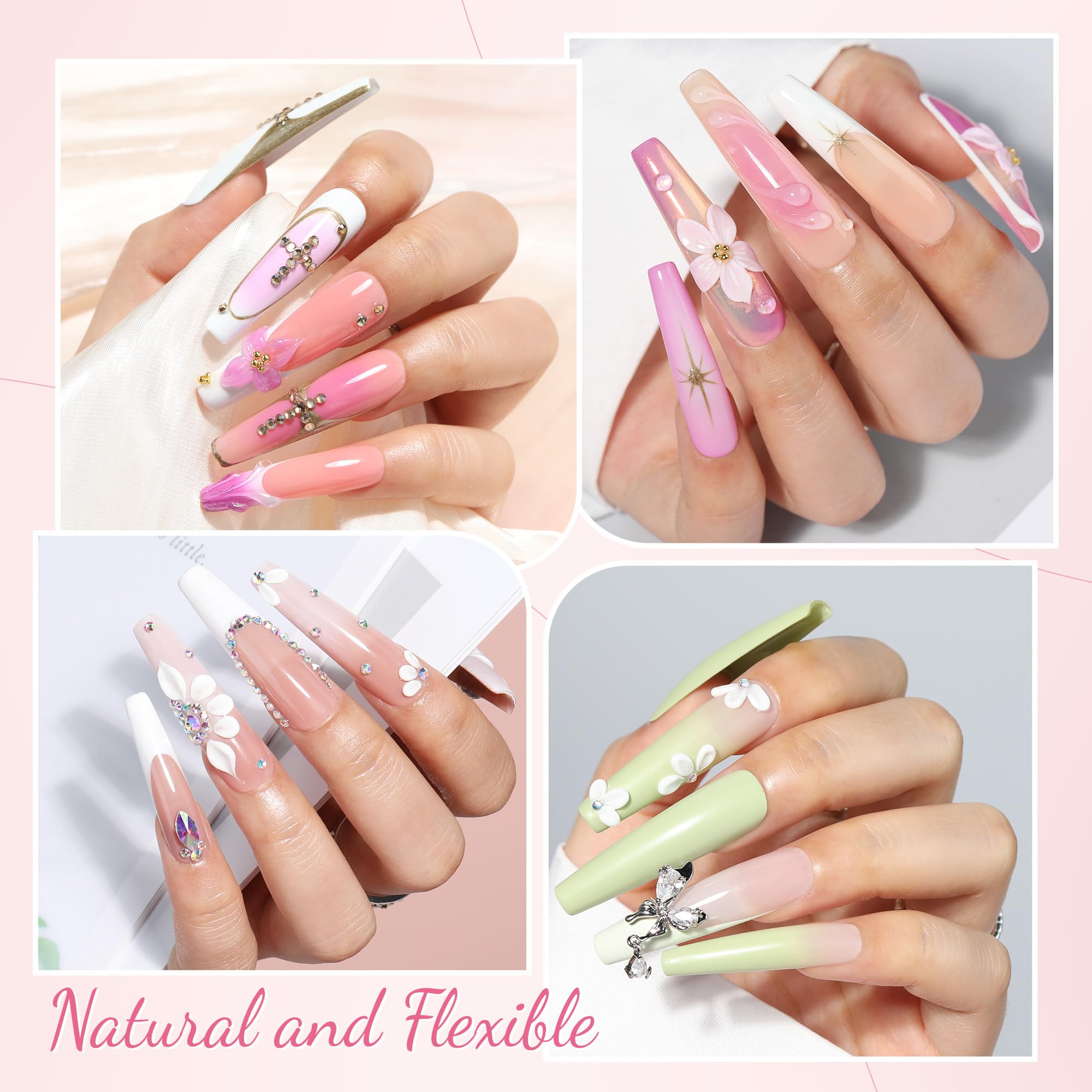 UNA GELLA extensions XXL transparentes sur ongle, pose facile à domicile
