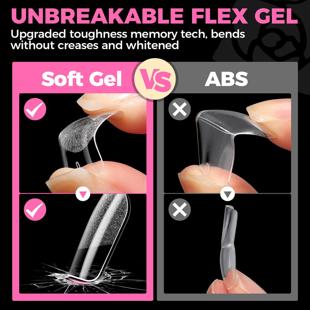 UNA GELLA Extra Short Nail Tips – douze tailles numérotées facilitant l’ajustement.