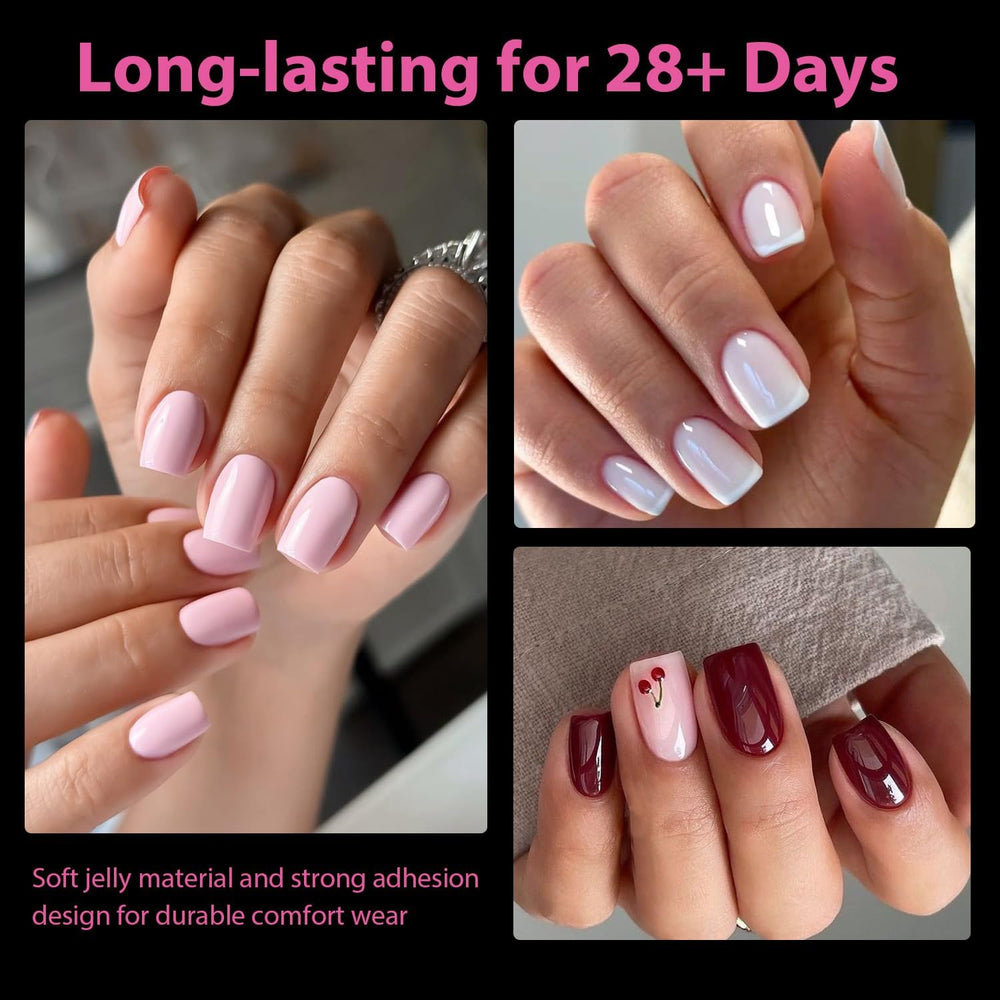 UNA GELLA Extra Short Nail Tips – bord lisse facilitant l’application précise.