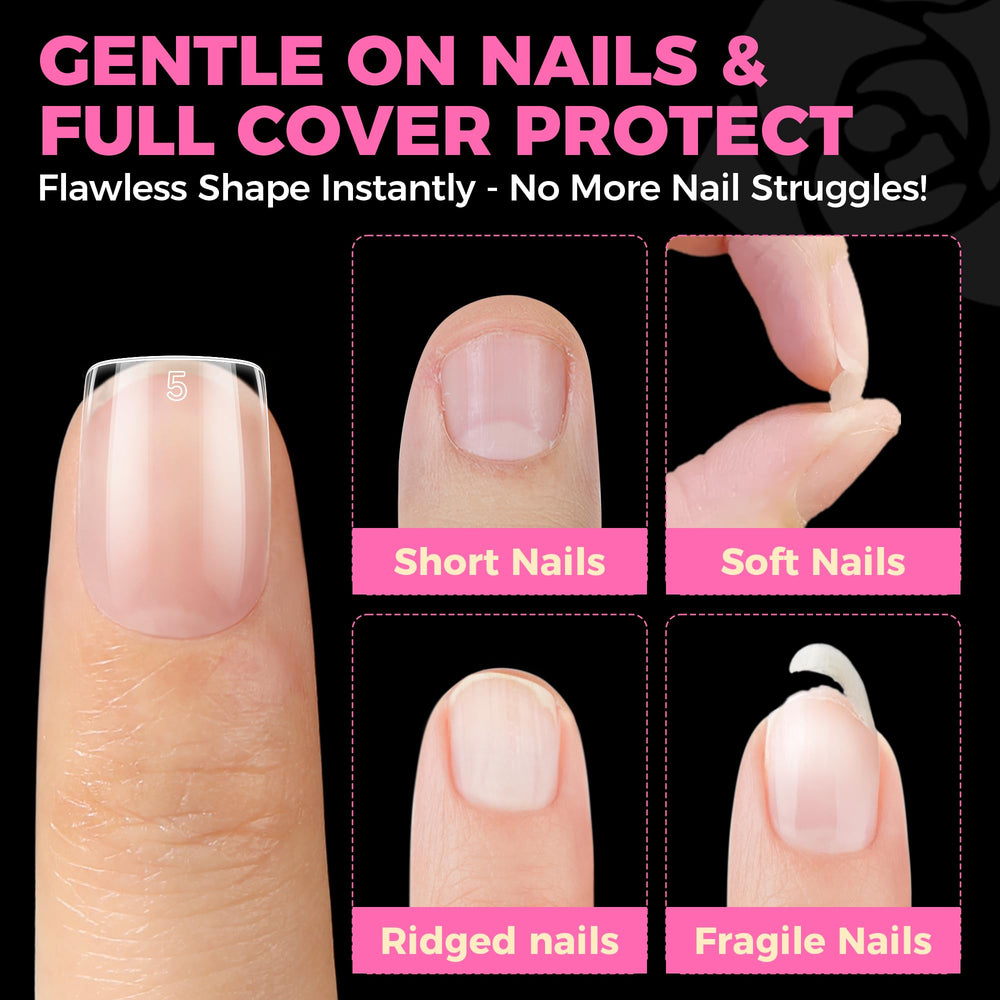 UNA GELLA Extra Short Nail Tips – odeur neutre et inoffensifs pour les ongles.