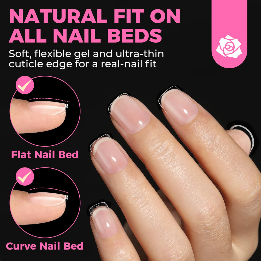 UNA GELLA Extra Short Nail Tips – trace zéro même en pliant pour un rendu net.