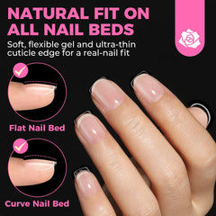 UNA GELLA Extra Short Nail Tips – trace zéro même en pliant pour un rendu net.