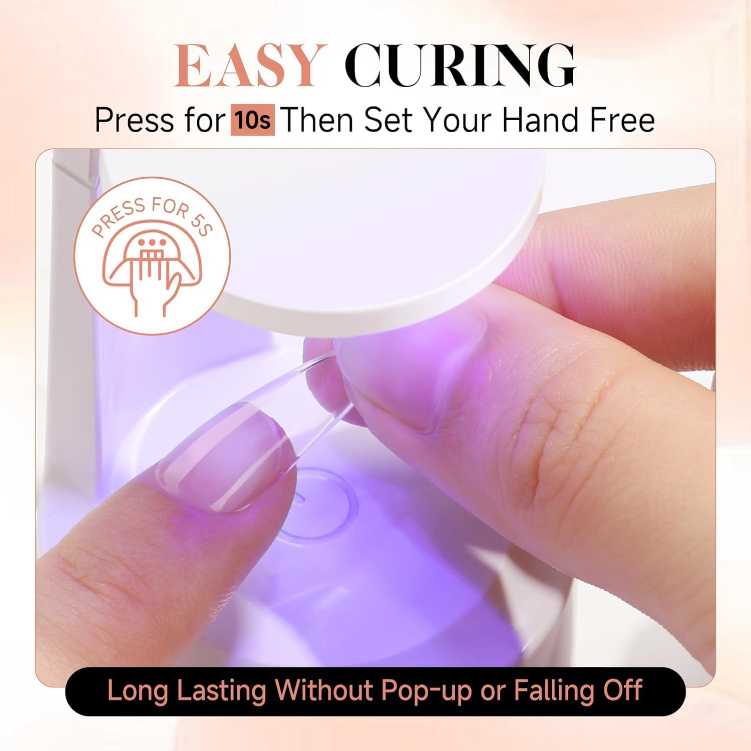UNA GELLA Gel Nail Glue, finition claire et non jaunissante.