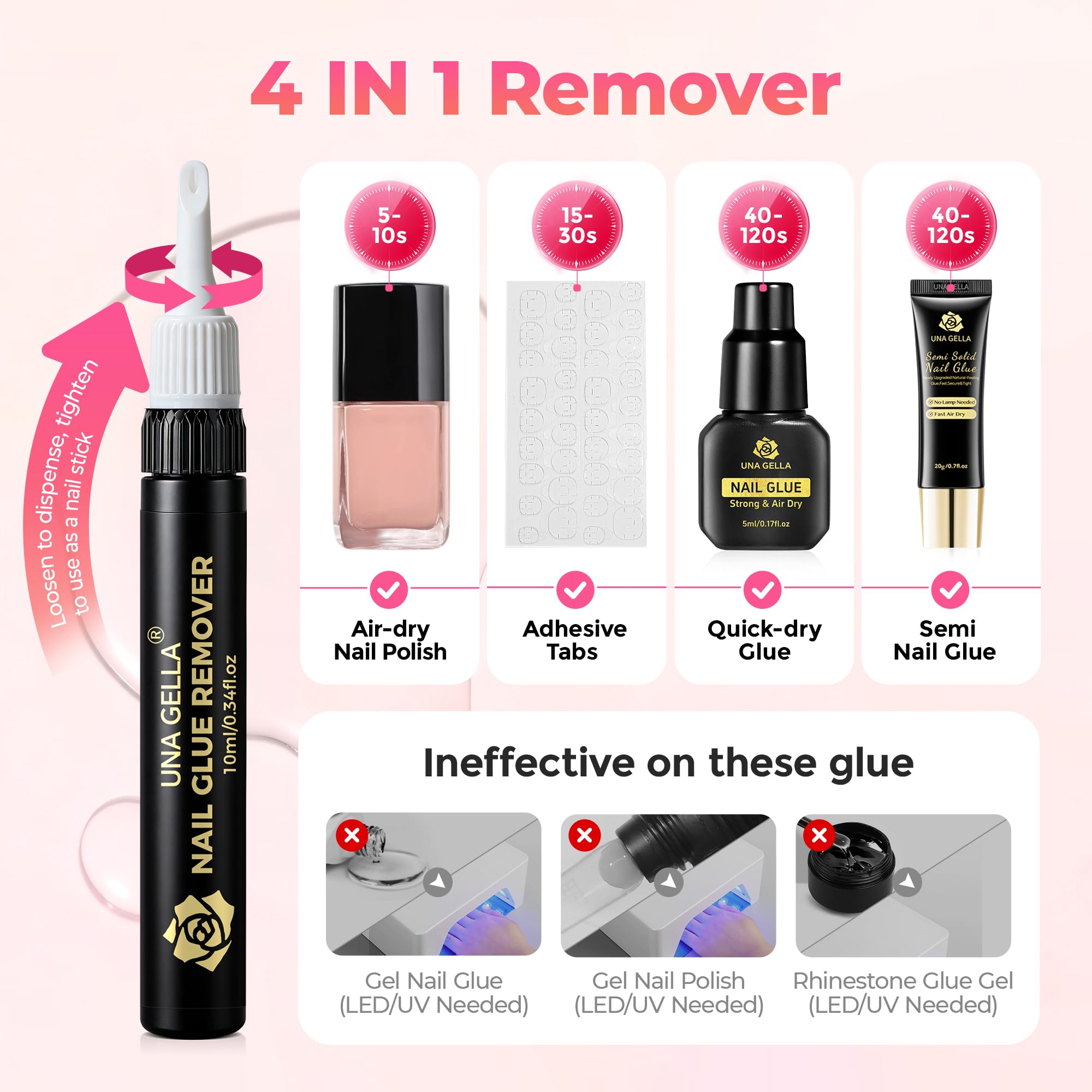 UNA GELLA leak-proof cap highlights travel-friendly design for on-the-go nail removal