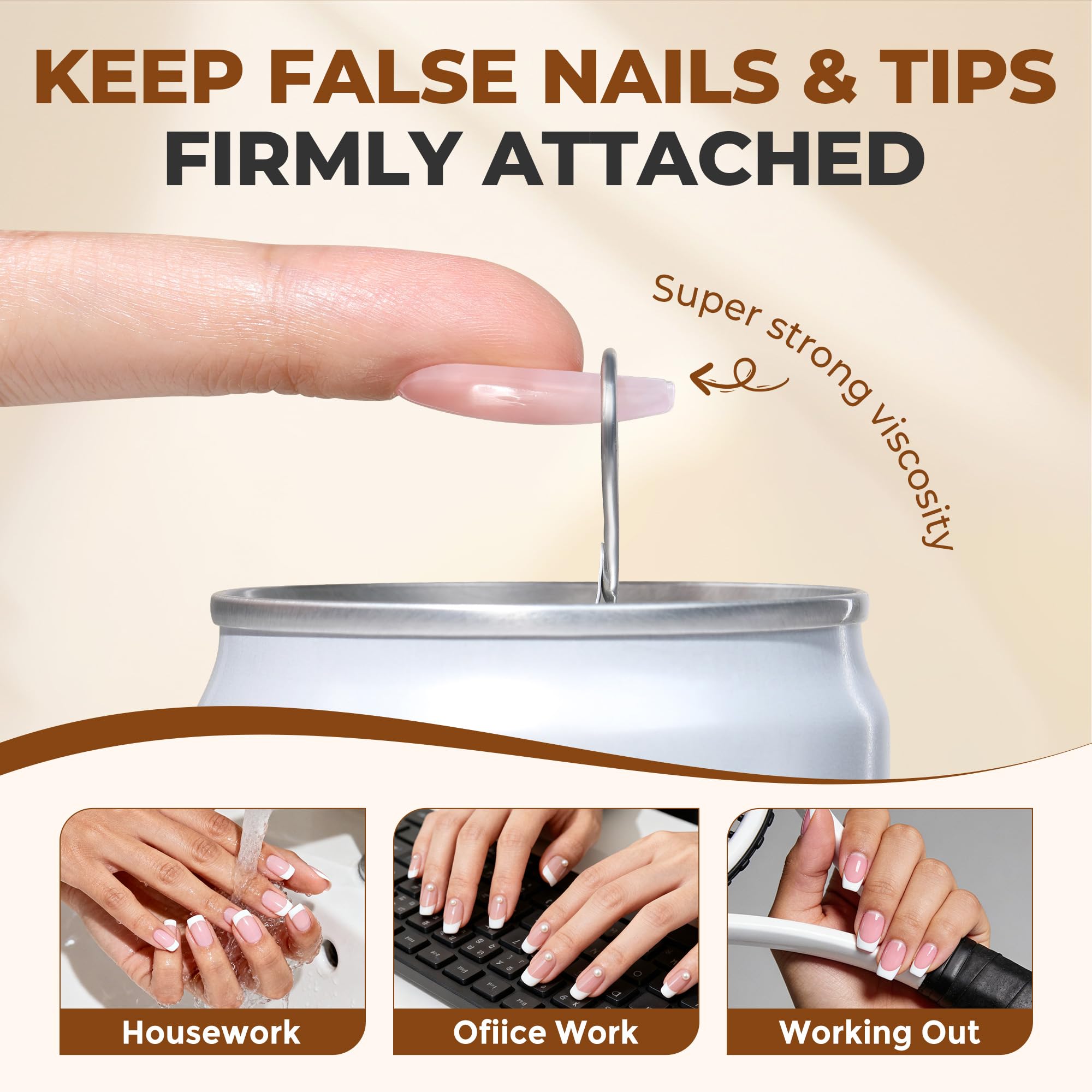UNA GELLA, idéal pour ongles adhésifs durables et soignés