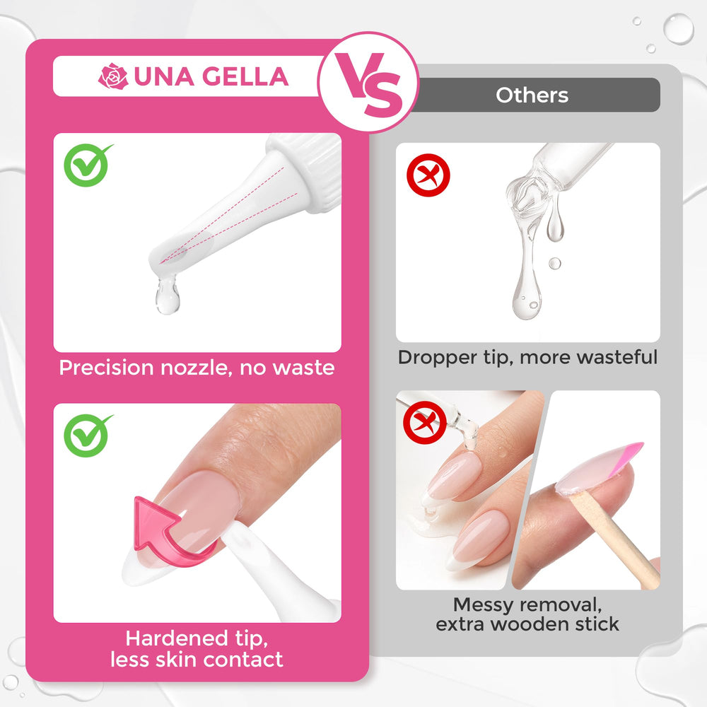 Kit ongues press-on UNA GELLA complet sans lampe nécessaire.