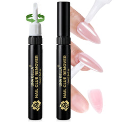 UNA GELLA nail glue remover bottle closeup showing quick gentle lift for press-on nails