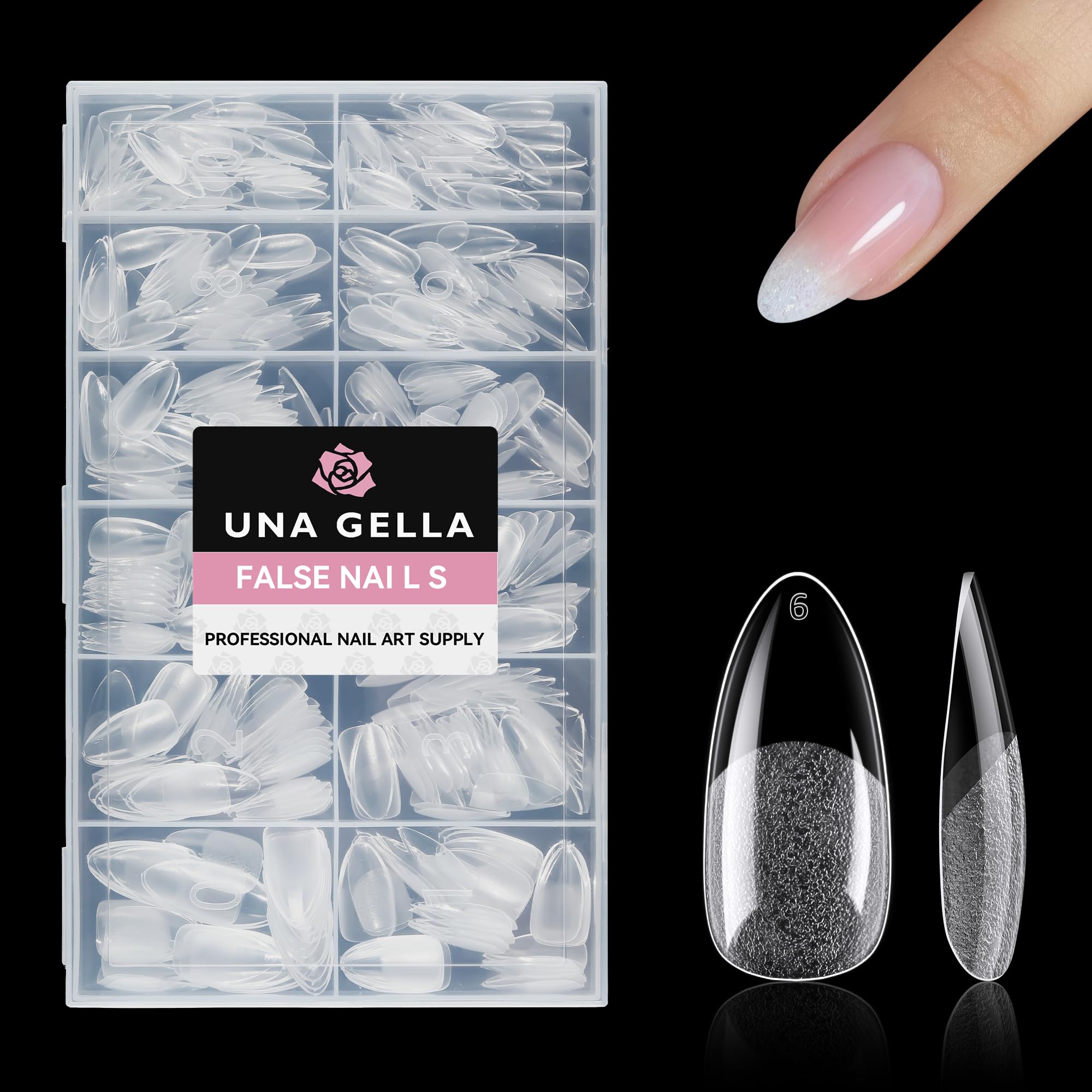 UNA GELLA onglet amande préformée clair pour extension naturelle.