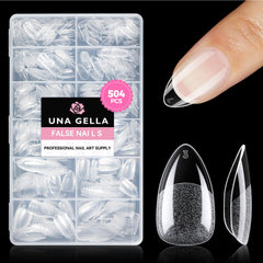 UNA GELLA extensions d'ongles amande courts, pose rapide à domicile.