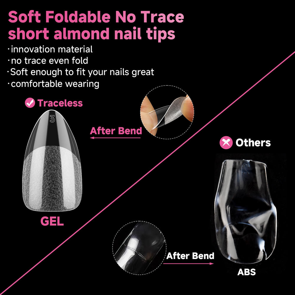 UNA GELLA embouts amande sans trace facilitant le pressage et la pose.