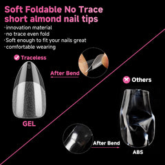 UNA GELLA embouts amande sans trace facilitant le pressage et la pose.