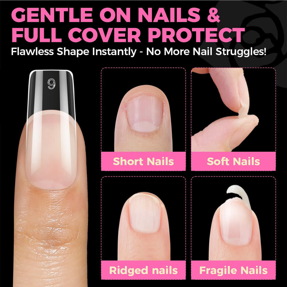 Longue tenue possible des ongles UNA GELLA en carré.