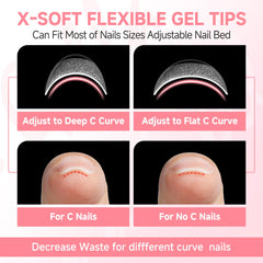 UNA GELLA embouts transparents carres X-Soft rendu naturel et facile a colorer
