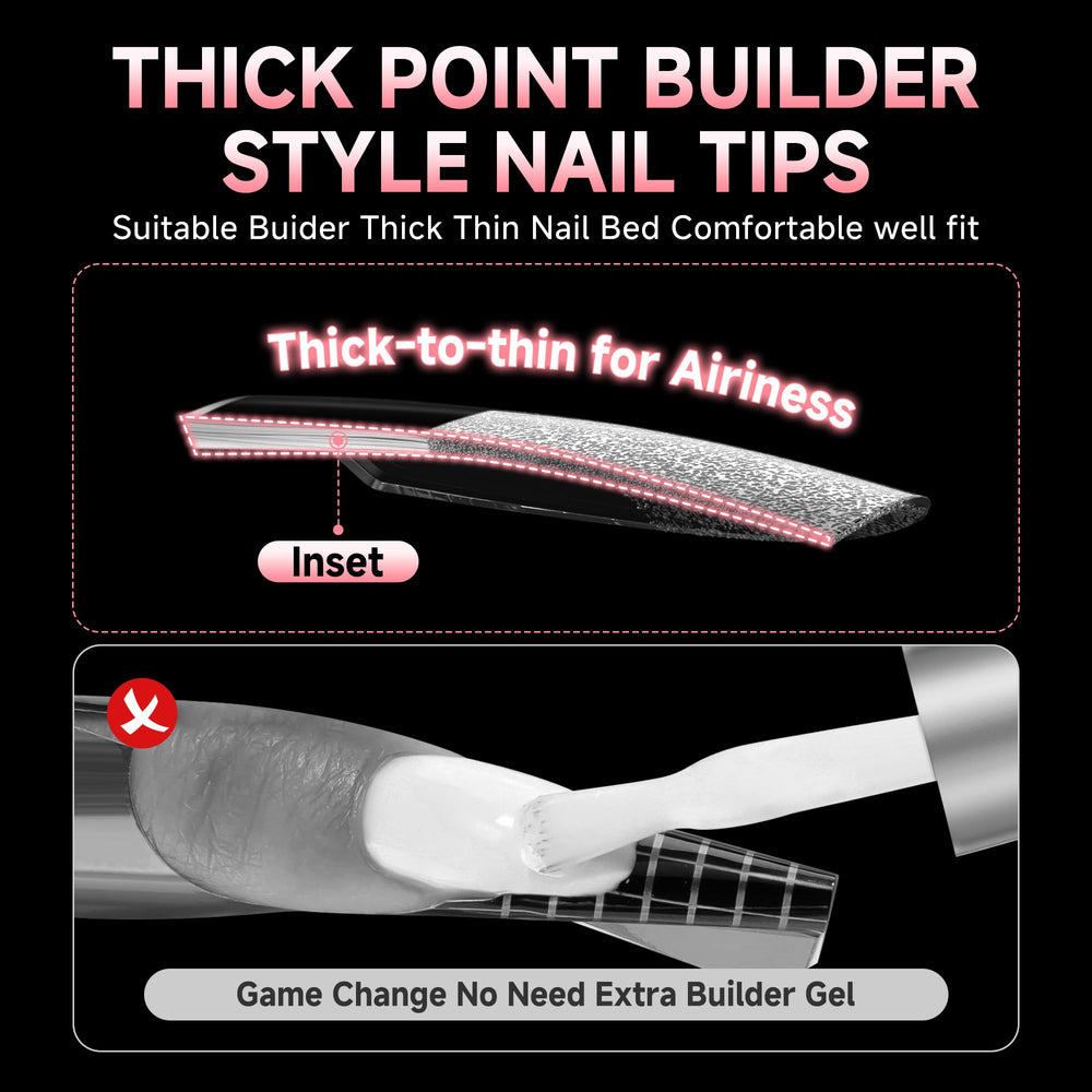 UNA GELLA tips carres X-Soft 330 pieces tailles variees