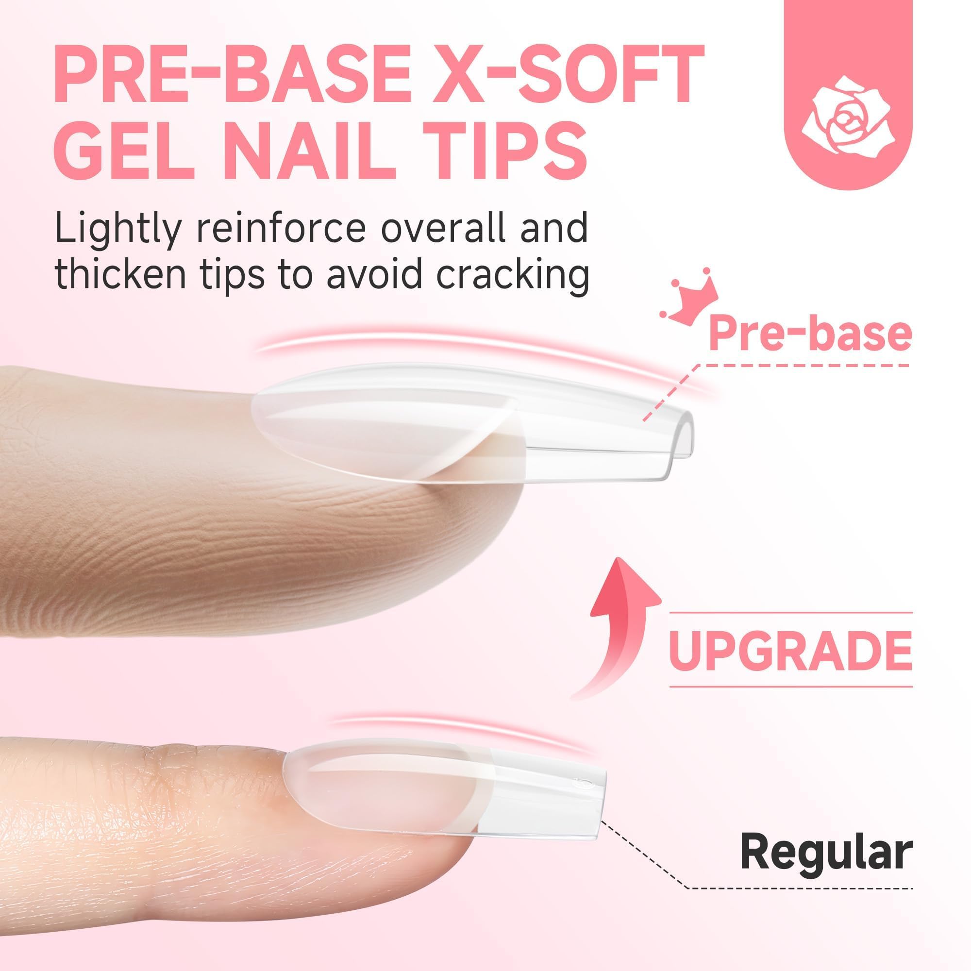UNA GELLA tips X-Soft transparents fini clair et naturel